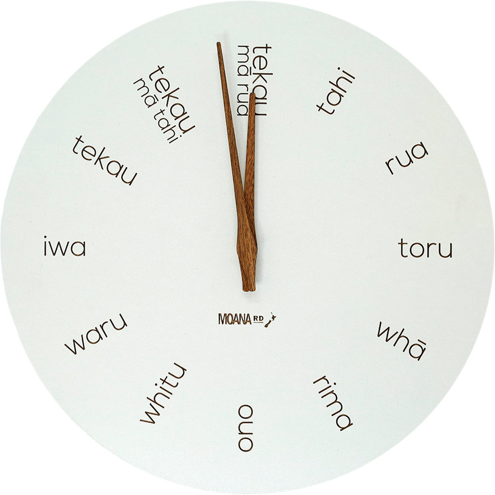 Moana Road Reo Māori Wood Clock Mauao Adventures